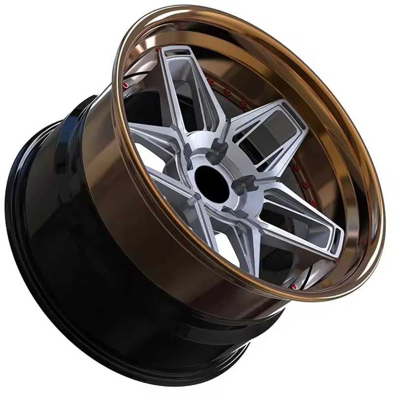 Forged 3-piece split-5-spoke wheel — top angle view
