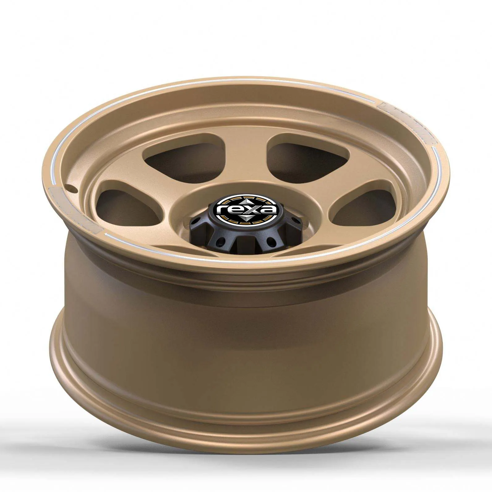 Matte bronze 6-spoke forged monoblock off-road wheel — side profile showing deep dish barrel