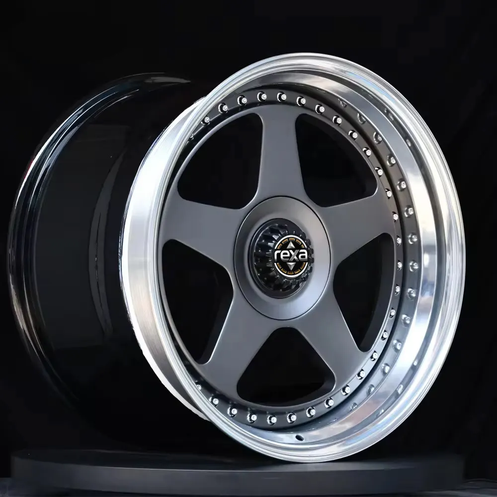 3-piece forged classic 5-spoke wheel — side profile with deep stepped barrel