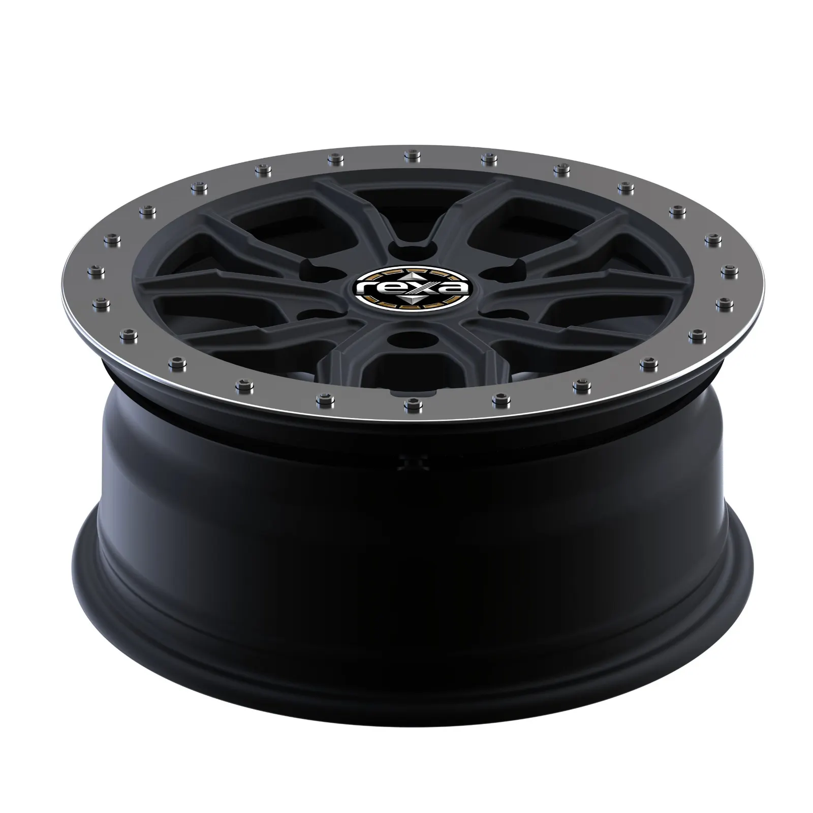 Matte gunmetal forged off-road wheel — side profile showing deep barrel
