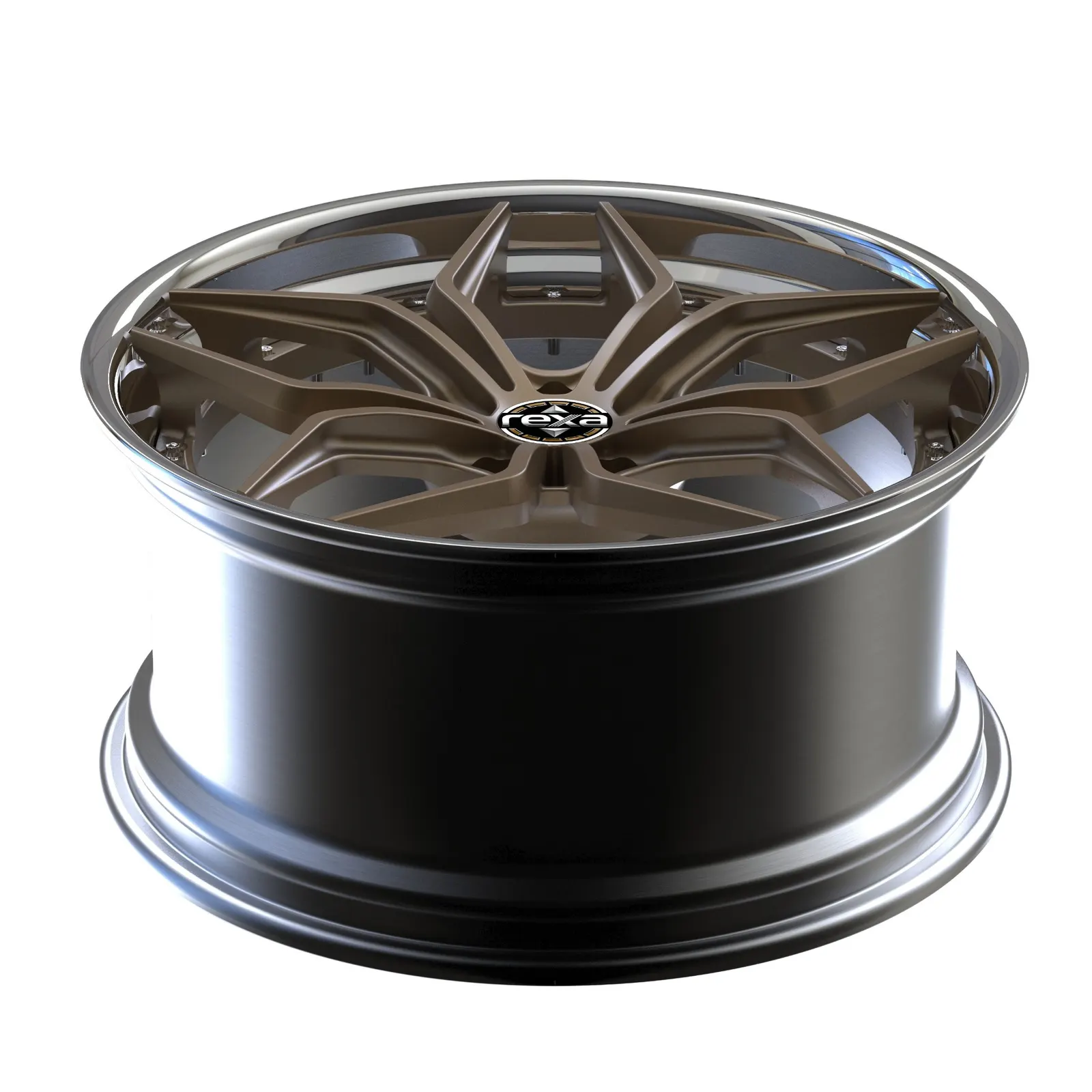Forged 2-piece wheel side view with deep barrel