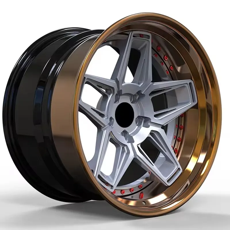18-22 Inch 3-Piece Forged Car Rims, T6061 Aluminum Alloy, Custom Forged Wheels