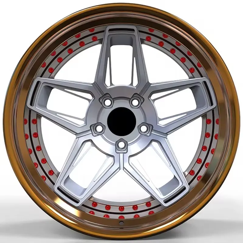18-22 Inch 3-Piece Forged Car Rims, T6061 Aluminum Alloy, Custom Forged Wheels alternate view